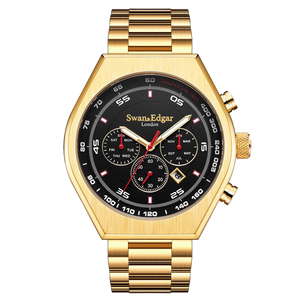 Contemporary Classic Gold/Stainless Steel Black Dial