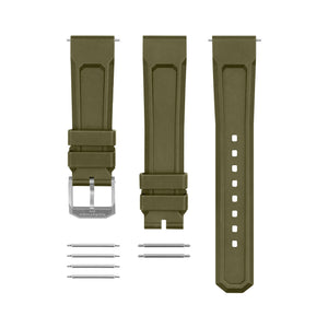 3-PIECE RUBBER STRAP KIT, OD GREEN, PARKERIZED, 20MM GREEN RUBBER/3PC 20MM