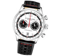 Monaco Black/Leather/White Dial/Silver Case 933.01 | White Dial