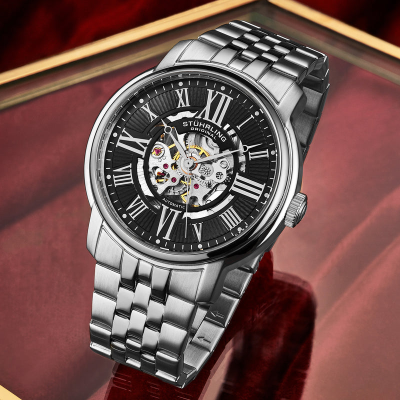 Atrium Automatic 42mm Skeleton Black/Silver | Black Dial