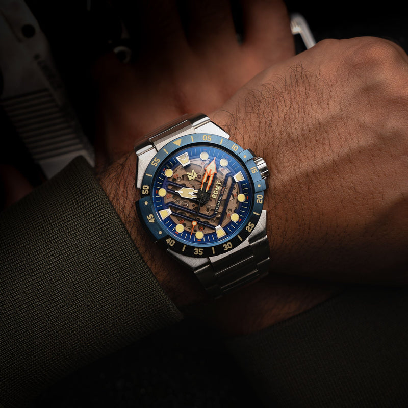 Himars Skeleton Automatic Blue / Stainless Steel Stainless Steel | Blue Dial