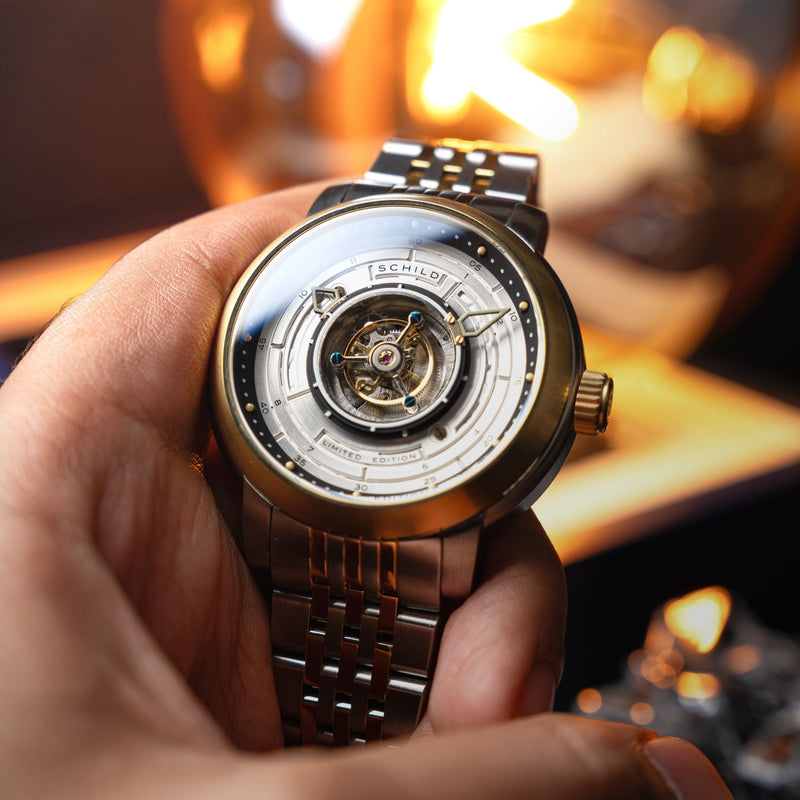 Heinrich Cyclone Tourbillon Limited Edition Silver / Steel & Gold Stainless Steel | Silver Dial