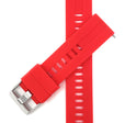 Bandini SIL.122 | Mens Quick Release Grooved Silicone Heavy Duty Sports Watch Band - 22mm / Red 22mm / Red |  Dial