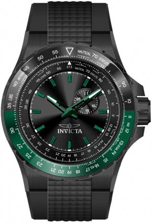 Aviator Men Black Dial / Black Silicone Strap Black Dial