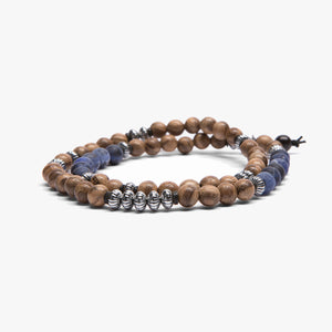 Sandalwood Double, Sterling, Blue Sodalite M (7.25" Wrist) |  Dial