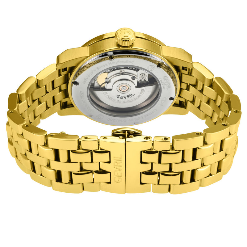 Madison Swiss Made Automatic Moon Phase, IP Gold Case, White Dial. | White Dial