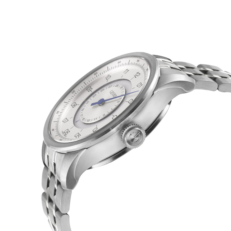 Jones Swiss automatic SW200 single handed watch Silver Silver | Silver Dial