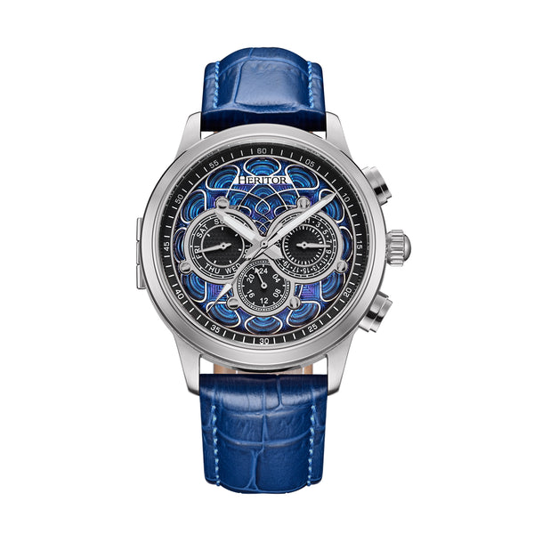 Apostle Custom Enamel Dial Watch Blue/Silver | Multi-colored Dial