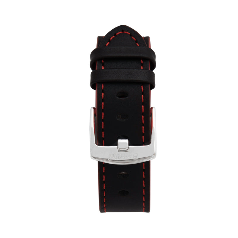 Thick Leather Two-Tone Racer Band for Apple Watch Series 8/7/6/5/4/3/2/1/SE Black & Red (38mm | 40mm | 41mm) |  Dial