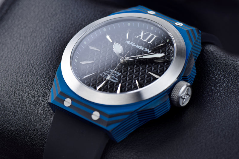 DF Carbon Fiber Automatic Black Dial, Blue Case | Black Dial