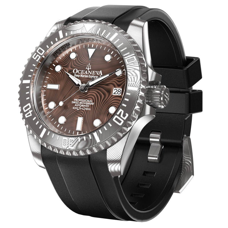 Damascus Swiss Automatic SW200 Deep Marine Explorer II Damascus/Coffee BrownDamascus Dial | Brown Dial