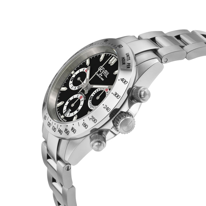 New Amsterdam Swiss made Automatic Chrono, ETA 7753, White Dial, Stainless steel | Black Dial