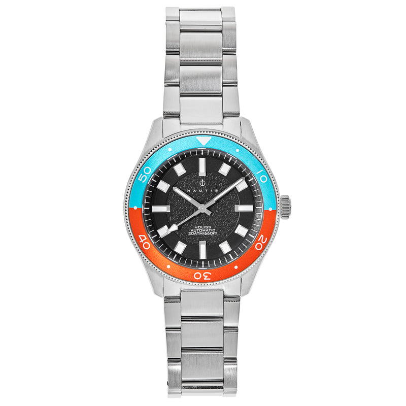 Holiss Automatic Diver Blue/Orange | Black Dial