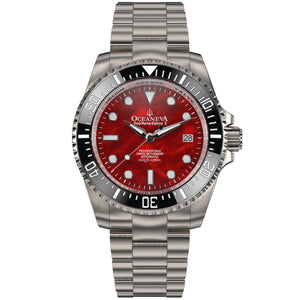 TITANIUM Deep Marine Explorer II Black Bezel | Red Dial