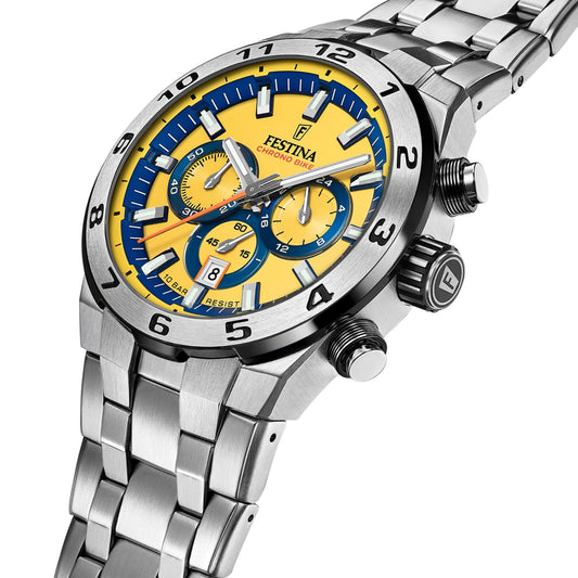 Chrono Bike Yellow / Stainless steel Yellow Dial