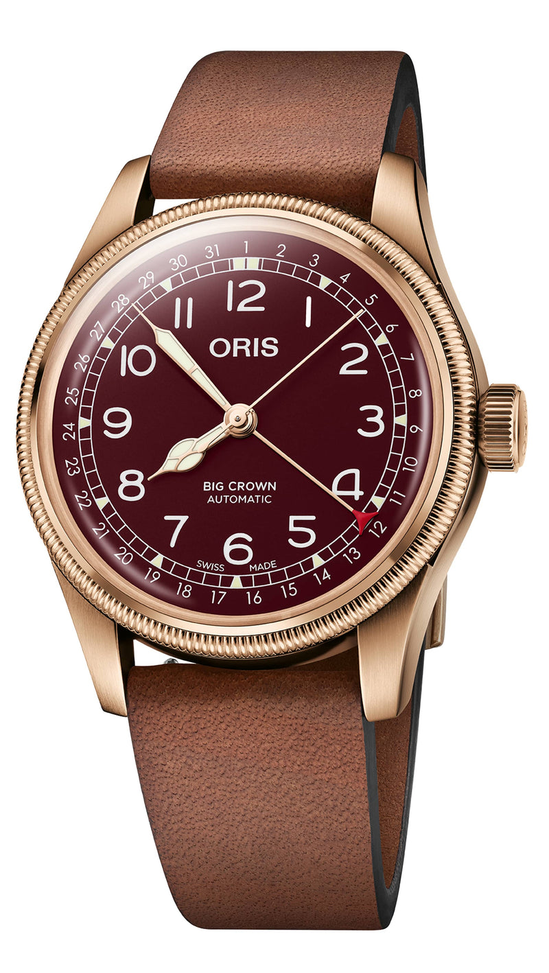 Bronze Pointer Date Red / Leather | Red Dial