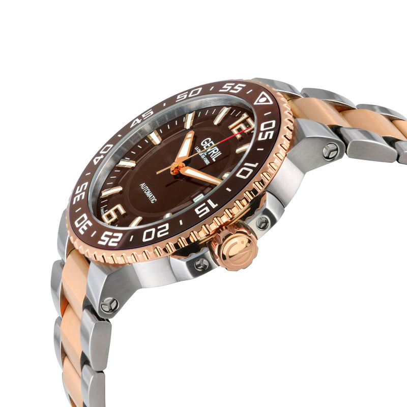 Riverside Swiss made Automatic Sellita SW200, Ceramic Rotating Bezel, Green | Brown Dial