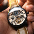 Longitude Automatic Skeleton Tan / Brown Leather | Tan Dial