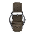 Crosswind Canvas-Overlaid Leather-Band Watch w/ Date Black/Olive | Black Dial