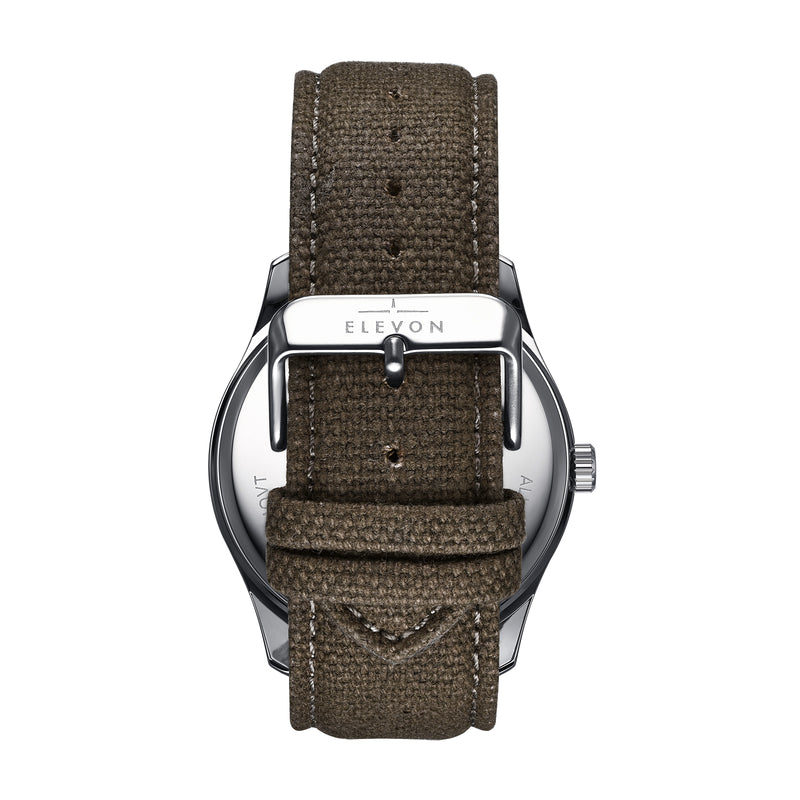 Crosswind Canvas-Overlaid Leather-Band Watch w/ Date Tan/Olive | Tan Dial
