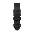 STRAP, 20mm, ITALIAN LEATHER, CROSS HATCH, IP BLACK BUCKLE, BLACK, XL ITALIAN LEATHER, CROSS HATCH