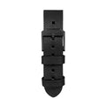 STRAP, 20mm, ITALIAN LEATHER, CROSS HATCH, IP BLACK BUCKLE, BLACK, XL ITALIAN LEATHER, CROSS HATCH