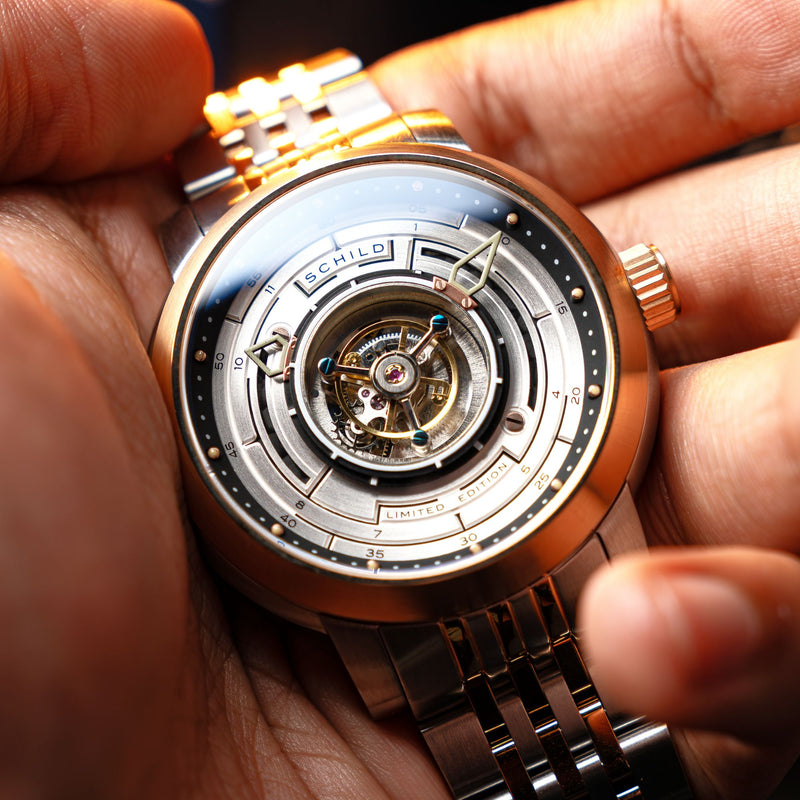 Heinrich Cyclone Tourbillon Limited Edition Silver / Steel & Gold Stainless Steel | Silver Dial