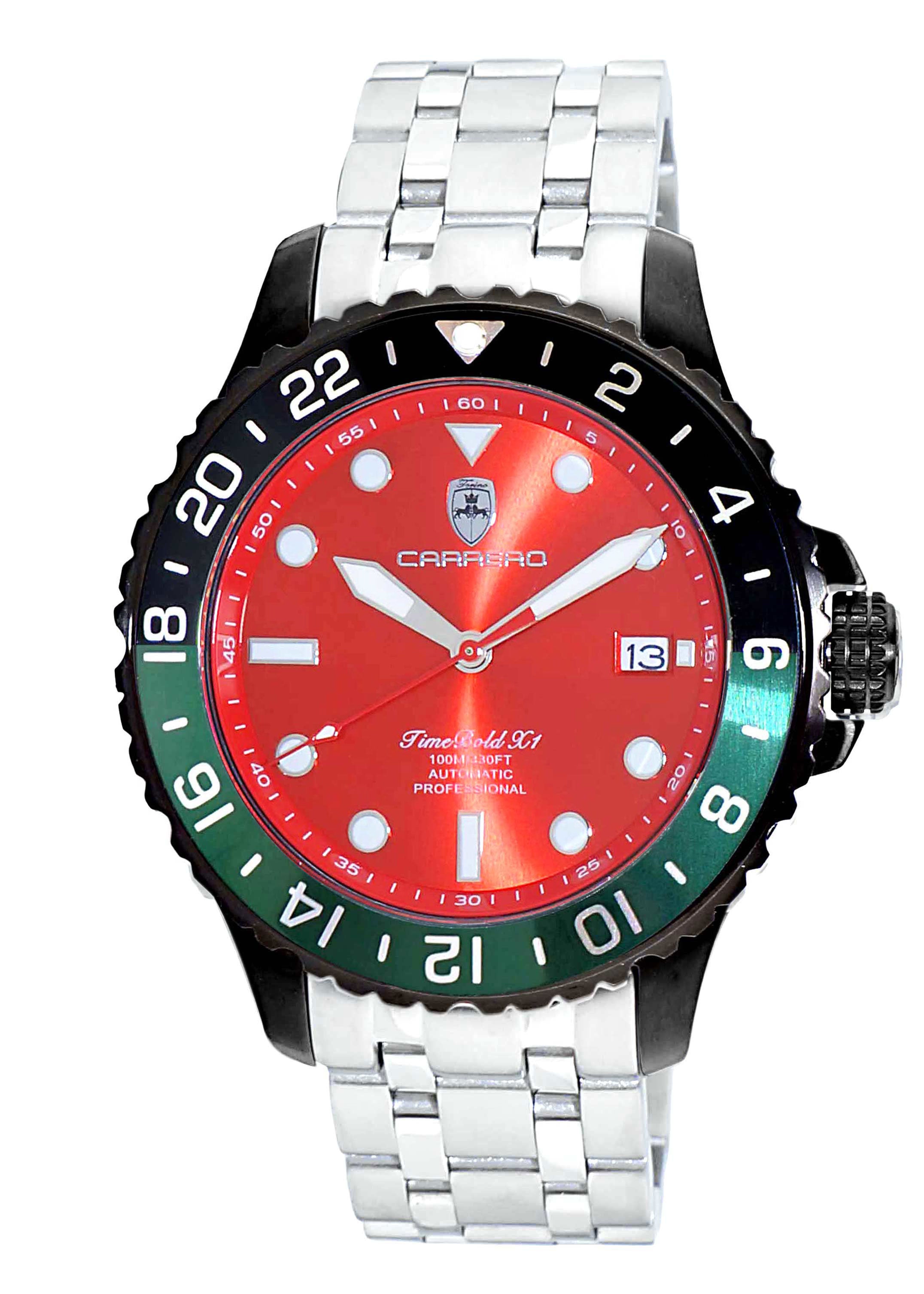 TIME BOLD- X3 RED /GREEN-BLACK Red Dial – Watch Gang