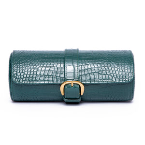 Brompton Leather Three-Watch Roll Green