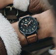 Hawker Hurricane Carey Dual Time Black  Dial / Leather |  Dial