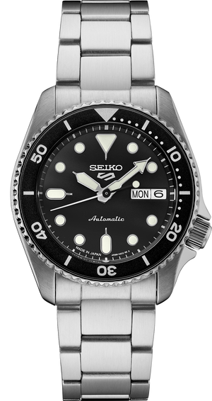 5 Sports SKX Series Mid-Size Black Dial / Stainless Steel Bracelet Black Dial