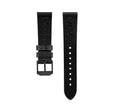STRAP, 20mm, ITALIAN LEATHER, CROSS HATCH, IP BLACK BUCKLE, BLACK, STANDARD ITALIAN LEATHER, CROSS HATCH