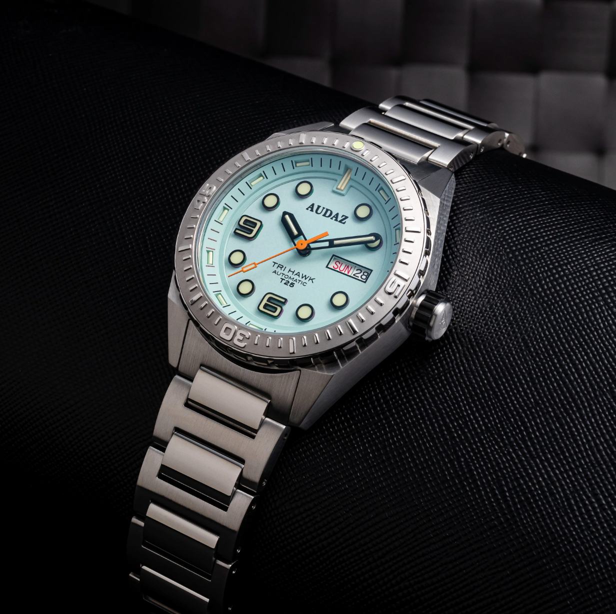Tri-Hawk Tritium Blue with Luminous Glow Blue Dial