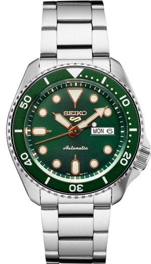 5 Sports SKX Series Green Dial / Stainless Steel Bracelet Green Dial