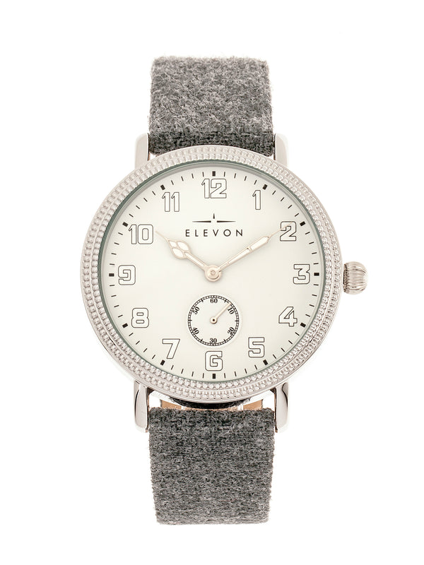 Northrop Wool-Overlaid Leather-Band Watch - White/Grey | White Dial