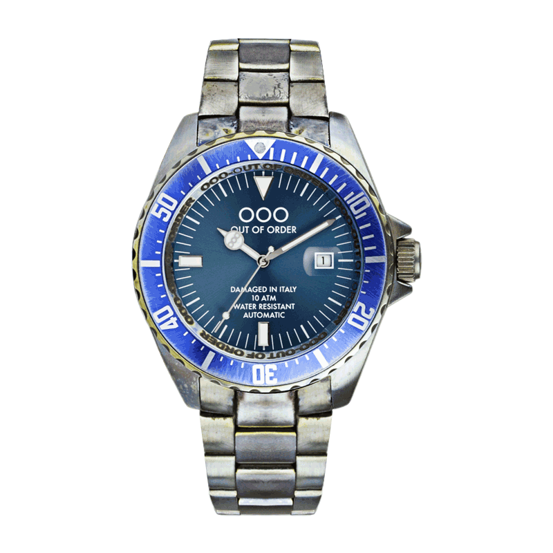 OUT OF ORDER - BLUE AUTOMATICO - ITALIAN WATCHES