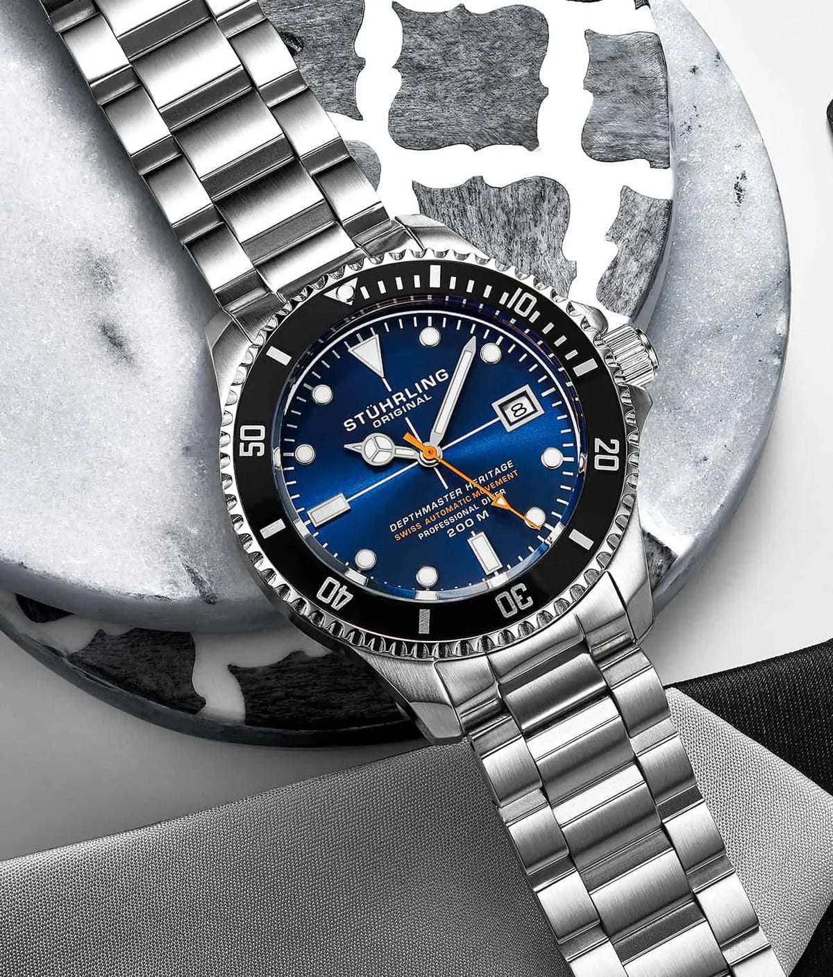 42mm Diver Watch Stuhrling Depthmaster 883 Stuhrling Deep Master